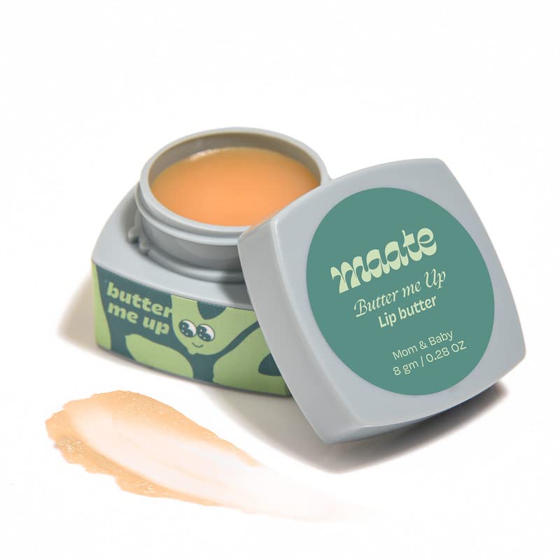 Maate Lip Butter | Packed with Precious Butters for Nourishing, Chapped Lips | Enriched with Sal Butter and Almond Butter | 100% Natural (8 gm)