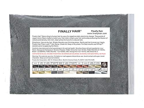 Finally Hair Building Fiber Refill 100 Grams Light Salt & Pepper Hair Loss Concealing by Finally Hair (Light Salt & Pepper)