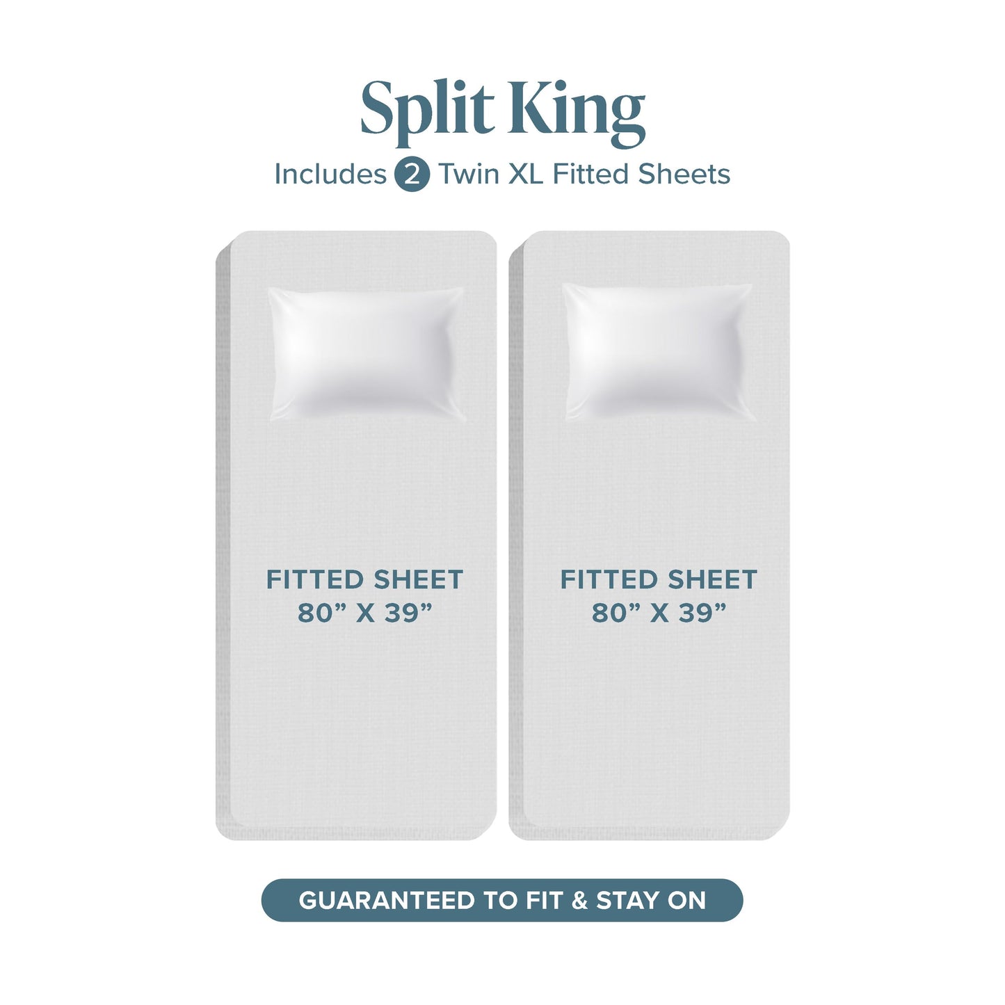 Bare Home 100% Organic Cotton Split King Sheet Set - Crisp Percale Weave - Lightweight & Breathable - Bedding Sheets & Pillowcases (Split King, Bering Sea)