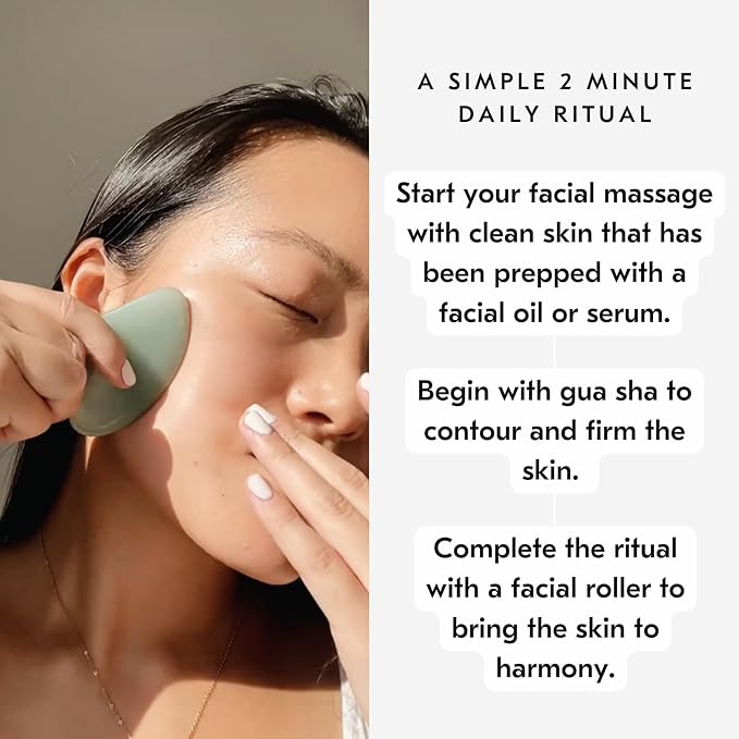 Mount Lai Jade Facial Spa Set, Jade Roller and Gua Sha Facial Tools Set, Guasha Tool for Face to Relieve Muscle Tension and Reduce Puffiness, Anti Aging Skin Care Sets for Women