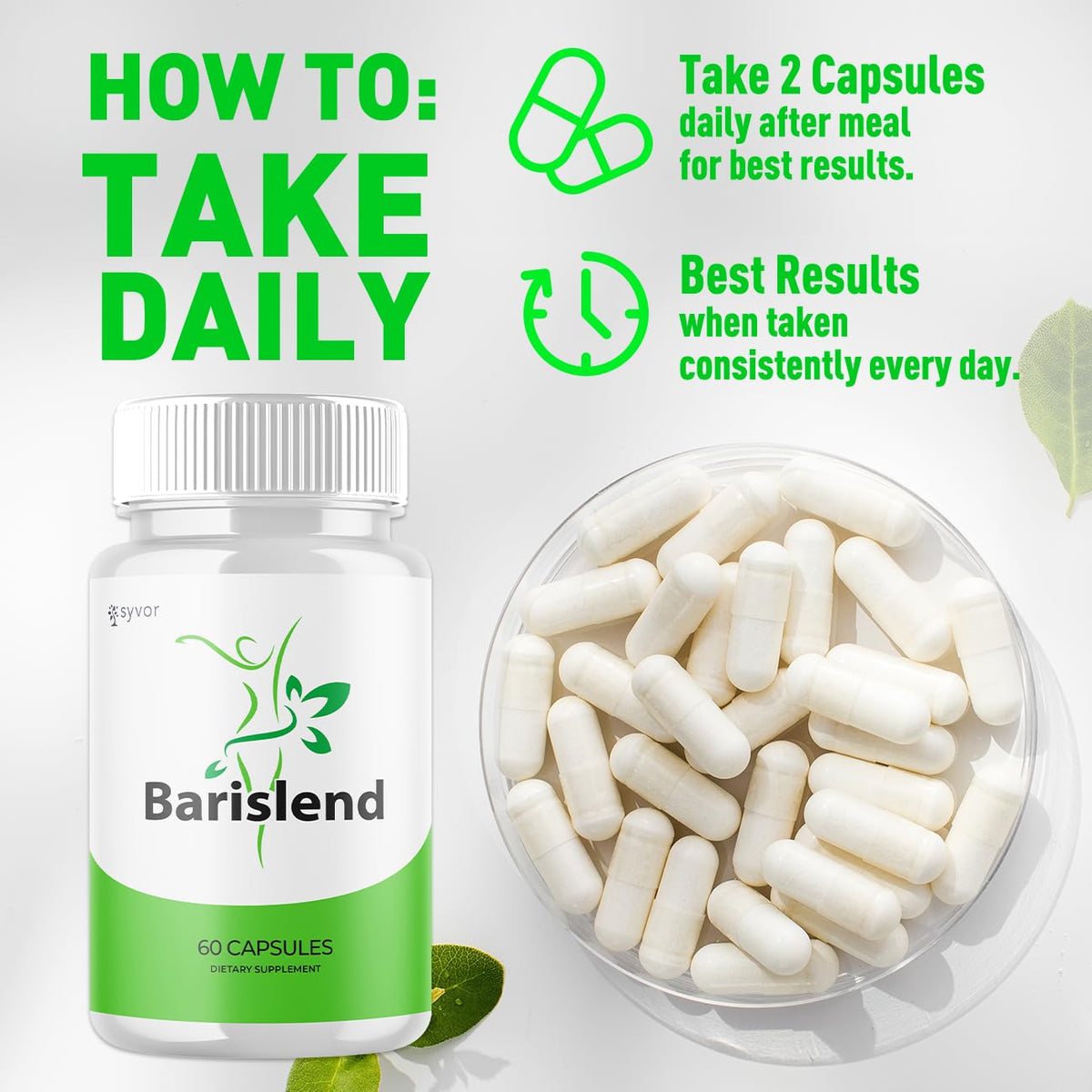 (2 Pack) Barislend Capsules, Official Barislend Pink Salt Pills with All Natural Ingredients, Bari-Slend Advanced Formula Vitamin Pills for Health and Wellness Support for Men and Women (120 Capsules)
