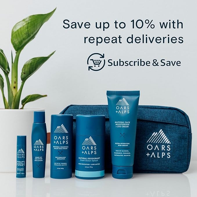 Oars + Alps Aluminum Free Deodorant for Men and Women, Dermatologist Tested and Made with Clean Ingredients, Travel Size, Bergamot Grove, 1 Pack, 2.6 Oz
