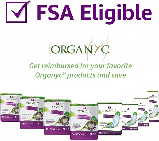 Organyc Bladder Control Underwear for Women - Organic Cotton Protective Underwear for Incontinence, Leak Protection, Odor Protection and Sensitive Skin, Small, 56 Count