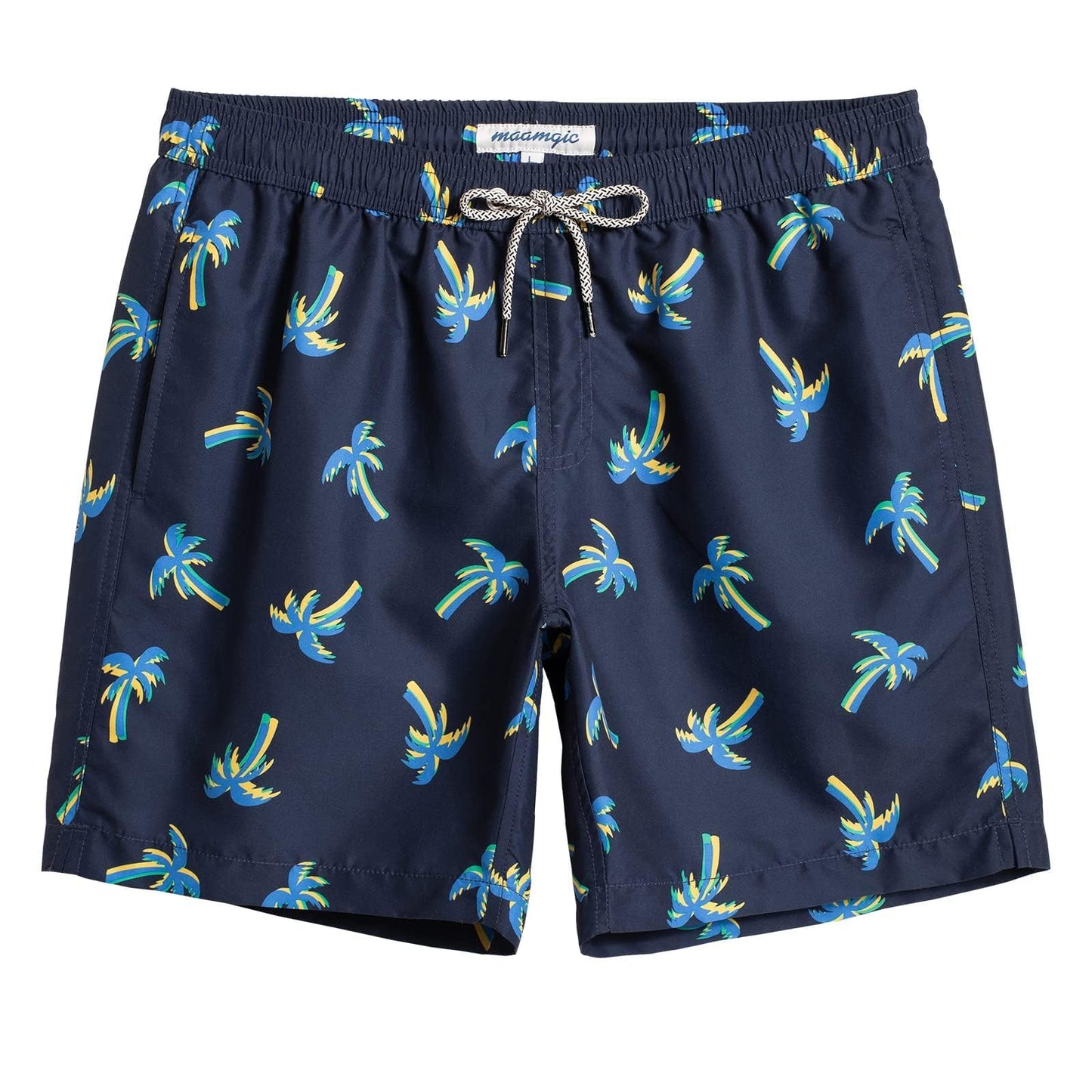 maamgic Mens Swim Trunks Quick Dry Swim Shorts with Mesh Lining Funny Swimwear Bathing Suits Dark Blue Luminous Coconut X-Small
