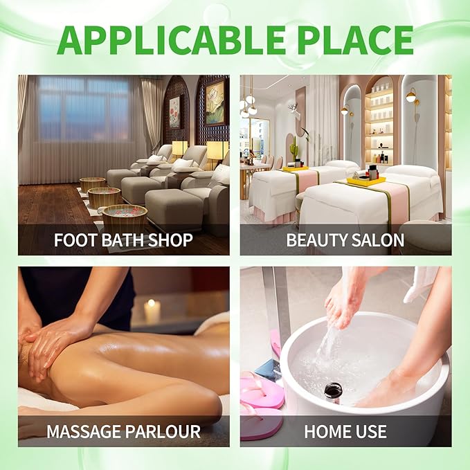Pedicure Kit Foot Soak Set: Bubble Salt, Sugar Scrub, Massage Mask, Massage Lotion in a Box, 4 Step Foot Spa Kit for Dry Feet, Calluses and Tired Feet(3 Set Peppermint)