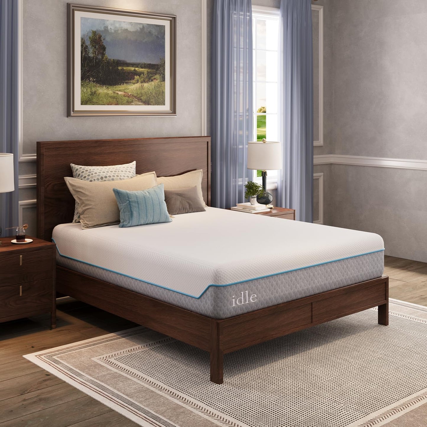 EGOHOME Queen Mattress 12 Inch Cooling Memory Foam, Fiberglass Free, Mattress Bed in a Box for Back Pain Relief, Medium Firm, CertiPUR-US Certified, 60”x80”x12”, White
