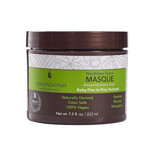 Macadamia Professional Hair Care Products Weightless Repair Masque - For Thin Fine Color-Safe, Cruelty-Free and 100% Vegan 7.5 Fl. Oz.