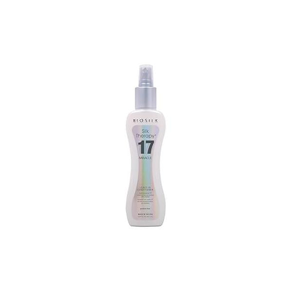 BioSilk Silk Therapy Miracle 17 Leave-In Conditioner, Reconstructs & Repairs Dry Damaged Hair, Sulfate, Paraben, Cruelty-Free, 5.64 Oz