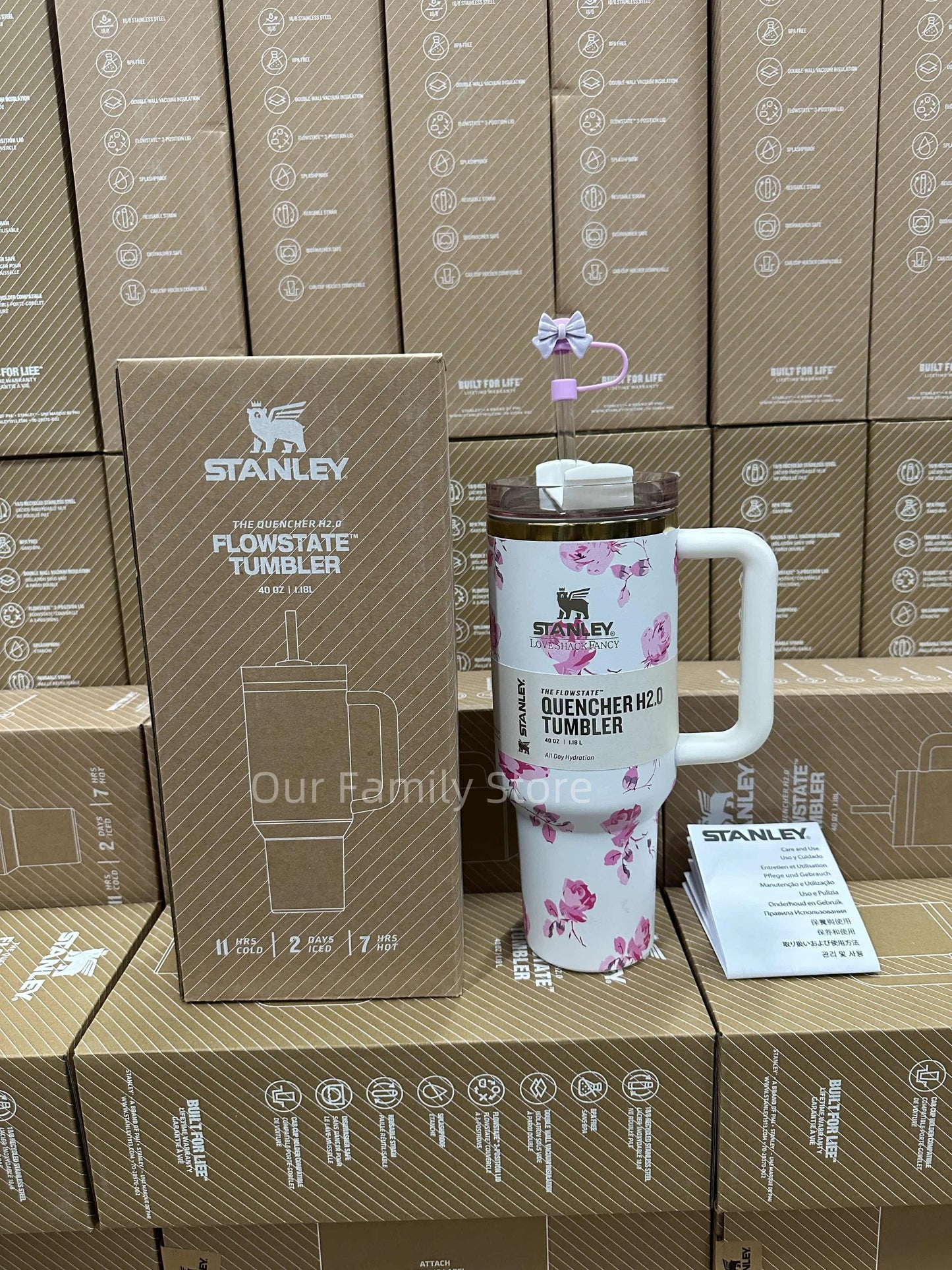 Stanley 40oz Tumbler - Flowery White