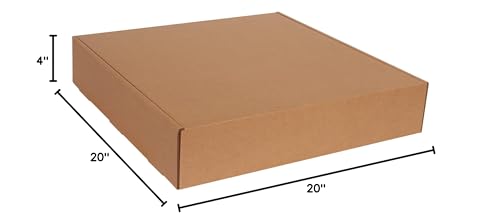 BOX USA Shipping Boxes Small 20"L x 20"W x 4"H, 25-Pack | Corrugated Cardboard Box for Packing, Moving and Storage