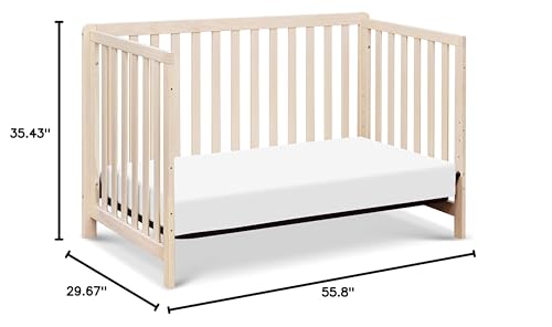 Carter's by DaVinci Colby 4-in-1 Convertible Crib - GREENGUARD Gold Certified Convertible Baby Crib to Toddler Bed, Daybed, Full-Size Bed - Wooden Baby Bed w/Four Adjustable Heights - Washed Natural