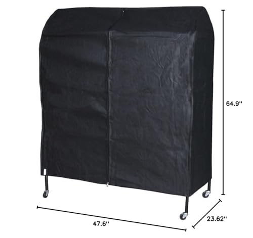 HANGERWORLD Clothes Rack Cover - 4ft Wide, Breathable Nylon, Black with Zipper (Cover Only)