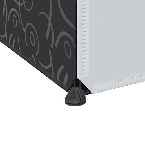 Teenpull Modular Closet Cabinet Storage Lockers Clothes Locker Hanging Wardrobe, Black & White Plastic Shelves for Bedroom, Closets, Clothing - Modern Design