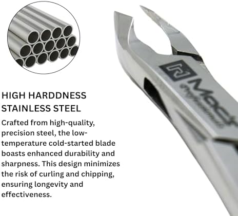 Macs Professional Cuticle Nipper – Surgical Stainless Steel, Precision Half-Jaw Blades, Ergonomic 4-Inch Cuticle Remover & Trimmer for Manicure & Pedicure