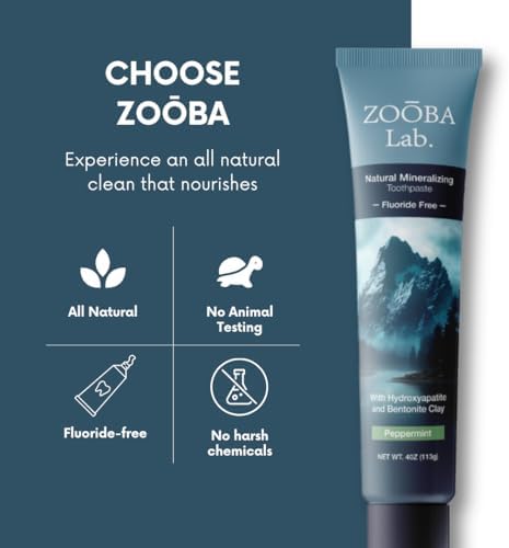 Natural Fluoride Free Toothpaste with Hydroxyapatite Remineralizing Whitening Bentonite Clay, Vegan - Sensitive Teeth - Doctor Recommended for Healthy Adults & Kids, Non-Toxic