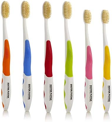 MOUTHWATCHERS Soft Flossing Toothbrushes, Value Family Pack, 4 Adult & 2 Kids, Ultra Clean Manual Toothbrush Set for Sensitive Teeth & Gums, by Dr. Plotka, Assorted Colors