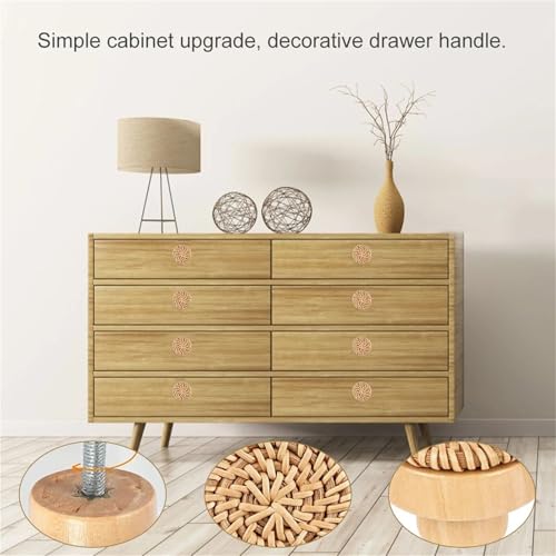 Rattan Knobs 20Pcs Vintage Rattan Handles - Furniture Cabinet/Dresser/Drawer Knobs for Cabinet