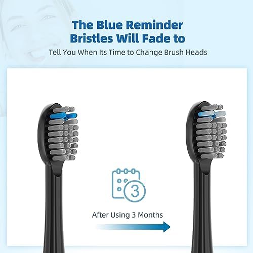 Replacement Flossing Toothbrush Heads(6-pc) Fit for Waterpik Sonic Fusion 2.0 SF-01, SF-02, SF03 & SF-04 Tooth Brush Refill Pisoniclea(SF-Black)