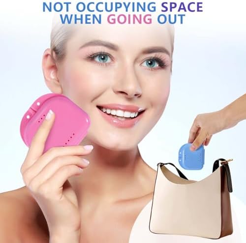 WSSROGY 18 Pack Retainer Case Container Holder Colorful Orthodontic Mouth Guard Holder Case Aligner with Vent Holes for Daily Use
