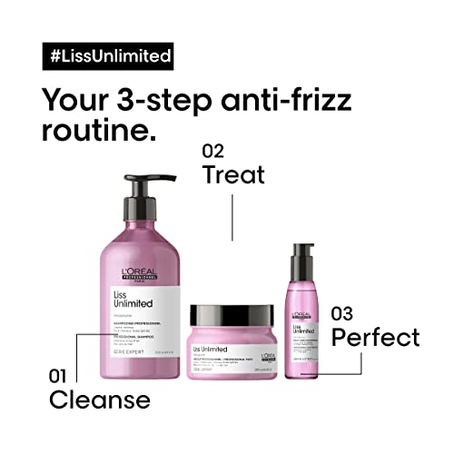 L'Oreal Professionnel Liss Unlimited Shampoo - For Frizz-Prone Hair, Provides Long-Lasting Frizz and Humidity Protection, With Prokeratin