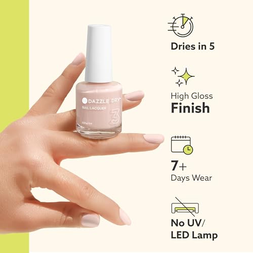 Dazzle Dry Nail Lacquer (Step 3) - Midnight Express - A blackest black. Full coverage cream. (0.5 fl oz)