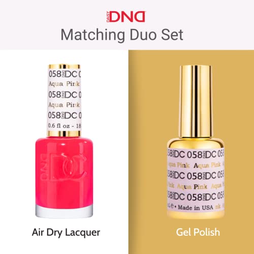 DND DC Gel Polish Set, Pink Collection, UV/LED Gel Polish and Air Dry Nail Lacquer, Matching Chip-Free Polish Duo, 268 Prom, 0.5 Fl Oz
