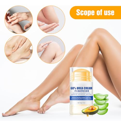 60% Urea Hydrating and Anti-Cracking Foot Cream, 2025 Upgraded Moisturising and Relieves Cracking and Dryness Foot Cream, Foot Lotion Heel Stick Repairs and Hydrates Dry and Cracked Feet and Hand (1)