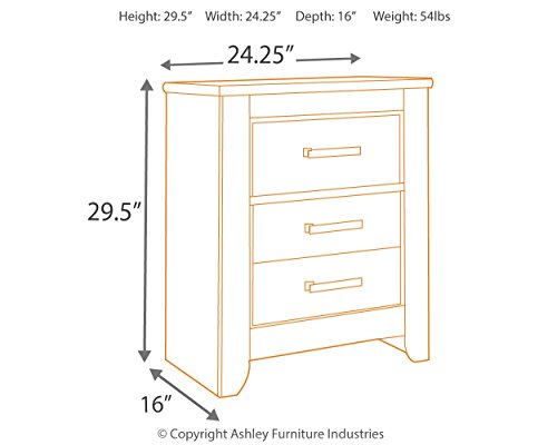Signature Design by Ashley Zelen Rustic Contemporary 2 Drawer Nightstand, 29.45" Tall, Warm Gray