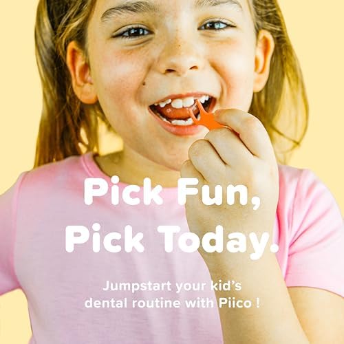 Piico Unflavored Kids Floss - No Fluoride Dual Line Dental Floss Picks - Fun Oral Care in Colorful Floss Sticks Design - Kids Flossers Prevent Tooth Decay & Gum Disease - 240 Count Zoo & Travel Case
