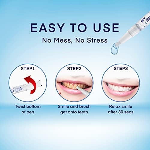 Teeth Whitening Pen (4 Pens) for Teeth Whitening, 40+ Uses, Effective, Painless, No Sensitivity, Travel-Friendly, Beautiful White Smile, Mint Flavor