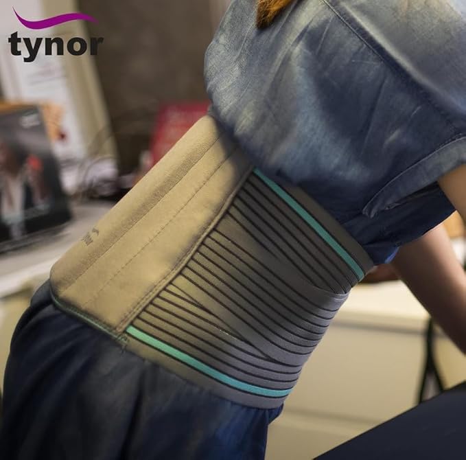 TYNOR Back Brace for Lower Back Pain - Back Support Belt for Women & Men - Breathable Design With Lumbar Support Pad - Lumbo Sacral Belt for Lower Back Pain - Black, Large, 1 Unit