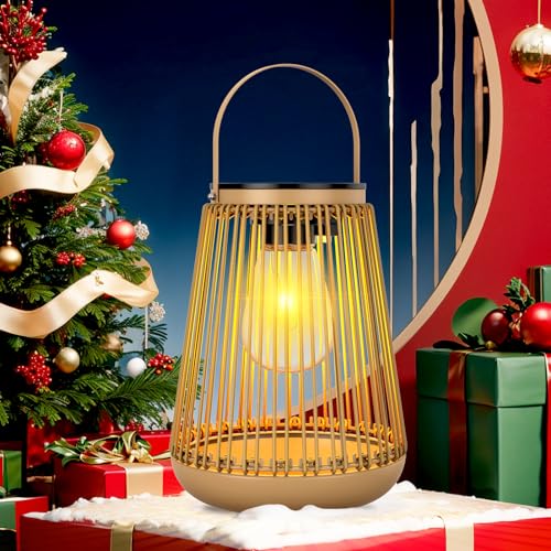 Solar Lanterns, KagoLing Solar Lights Outdoor Waterproof Hanging Hand-Woven Lanterns, Garden Decor Gifts for Women, Outdoor Table Camping Lights for Outside Garden, Yard, Patio, Porch, Trees, 2 Pack