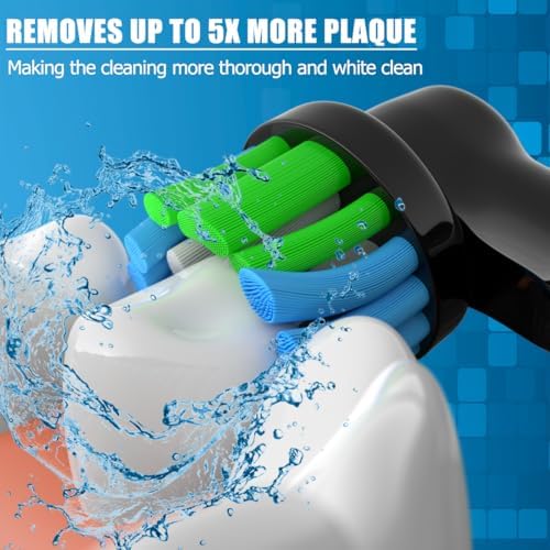 Replacement Heads Compatible with Oral B Braun Electric Toothbrush, Replacement Toothbrush Heads Fit for Oral-b Pro 1000/7500/3000/7000/8000/500, 16 Packs (Black)