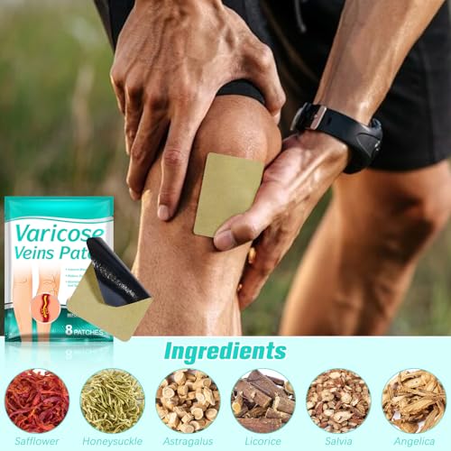 16Pcs LegRenew Varicose Veins Patch,Professional Varicose Veins Soothing Patch for Legs,Varicose Vein Patchs for Legs,Naturally Improves the Appearanceof Leg,Comfortable,Safe and Easy to Use