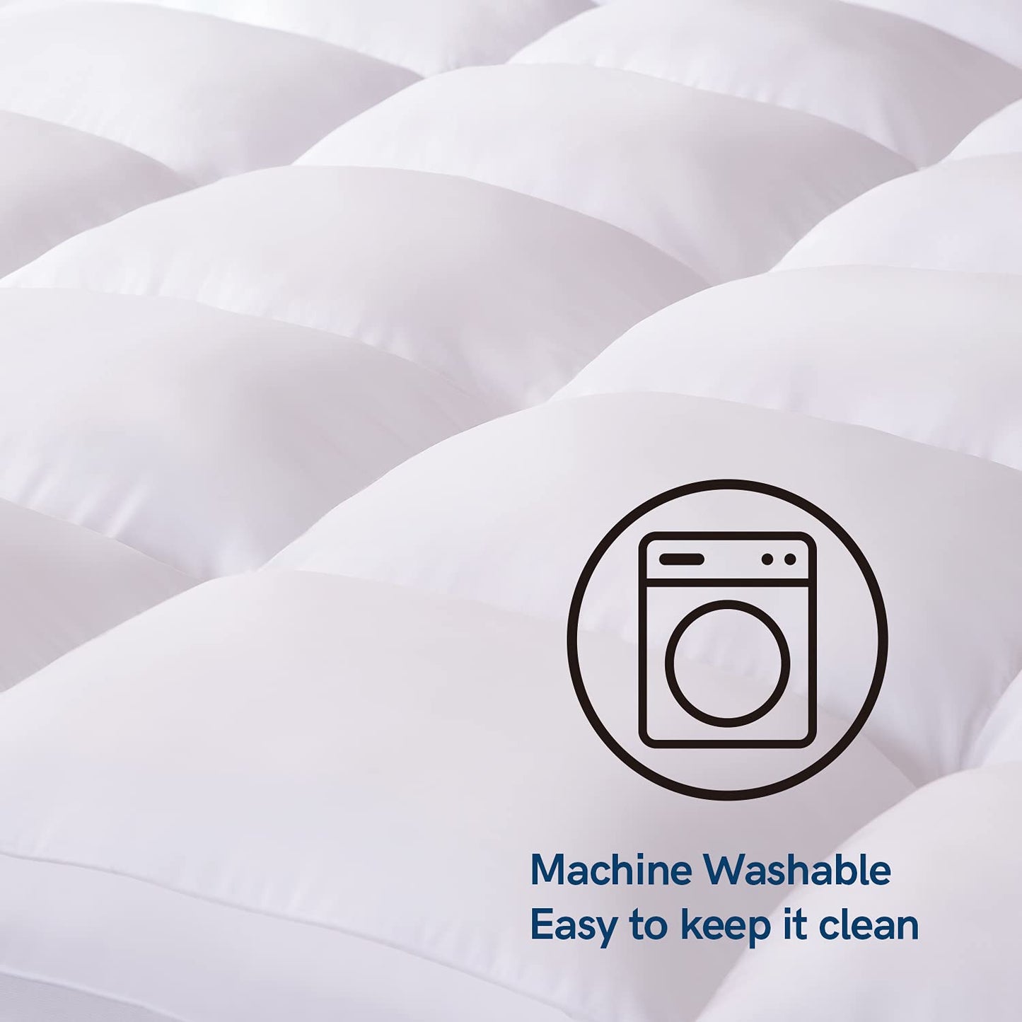ELEMUSE Full XL Mattress Topper for Back Pain, Extra Thick Mattress Pad Cover, Plush Soft Pillowtop with Elastic Deep Pocket, Overfilled Down Alternative Filling