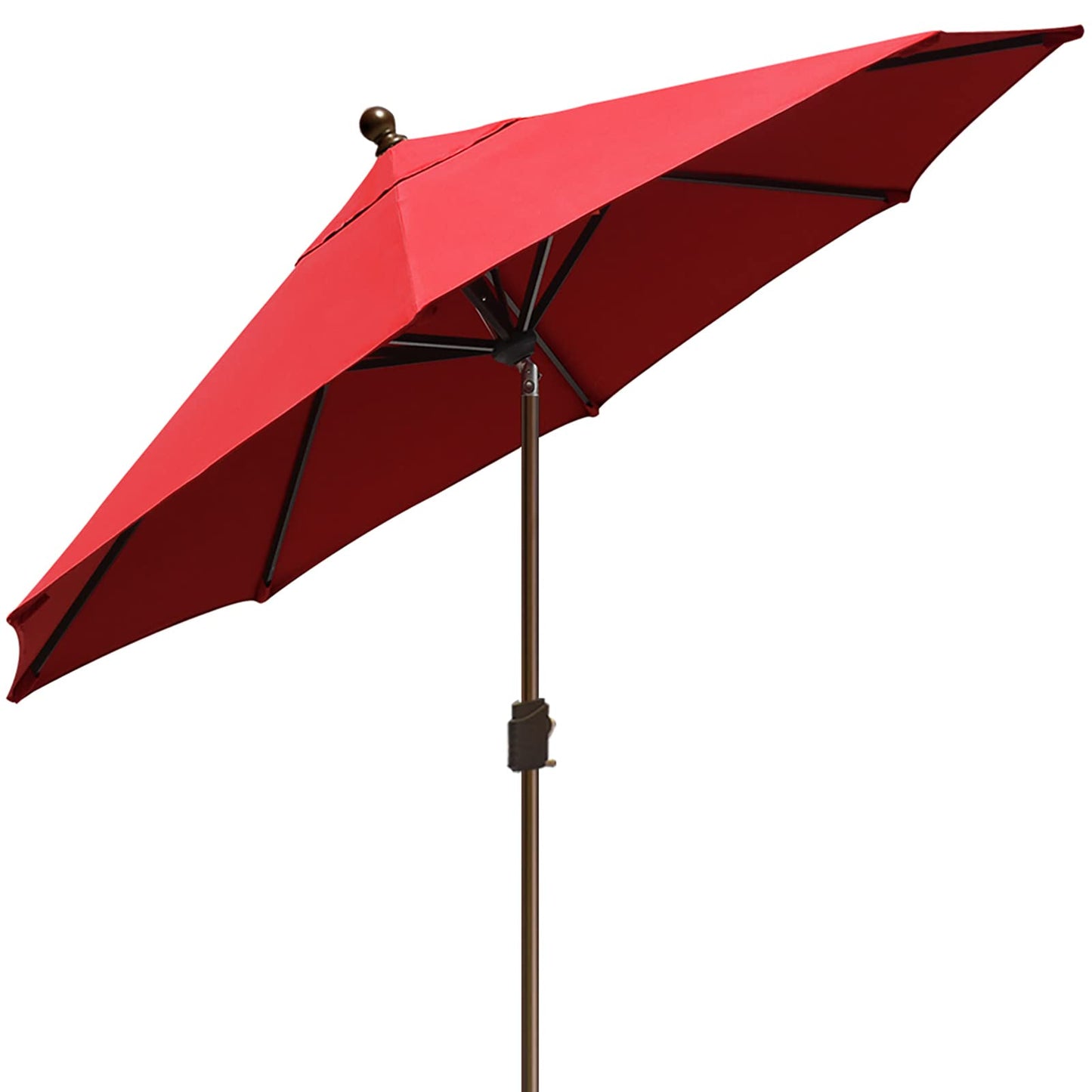 EliteShade USA 10-Year-Non-Fading 9Ft Market Umbrella Patio Umbrella Outdoor Table Umbrella with Ventilation,Logo Red
