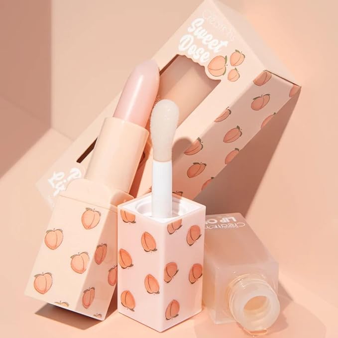 Lip Care Scrub and Lip Oil Duo Peach Scented