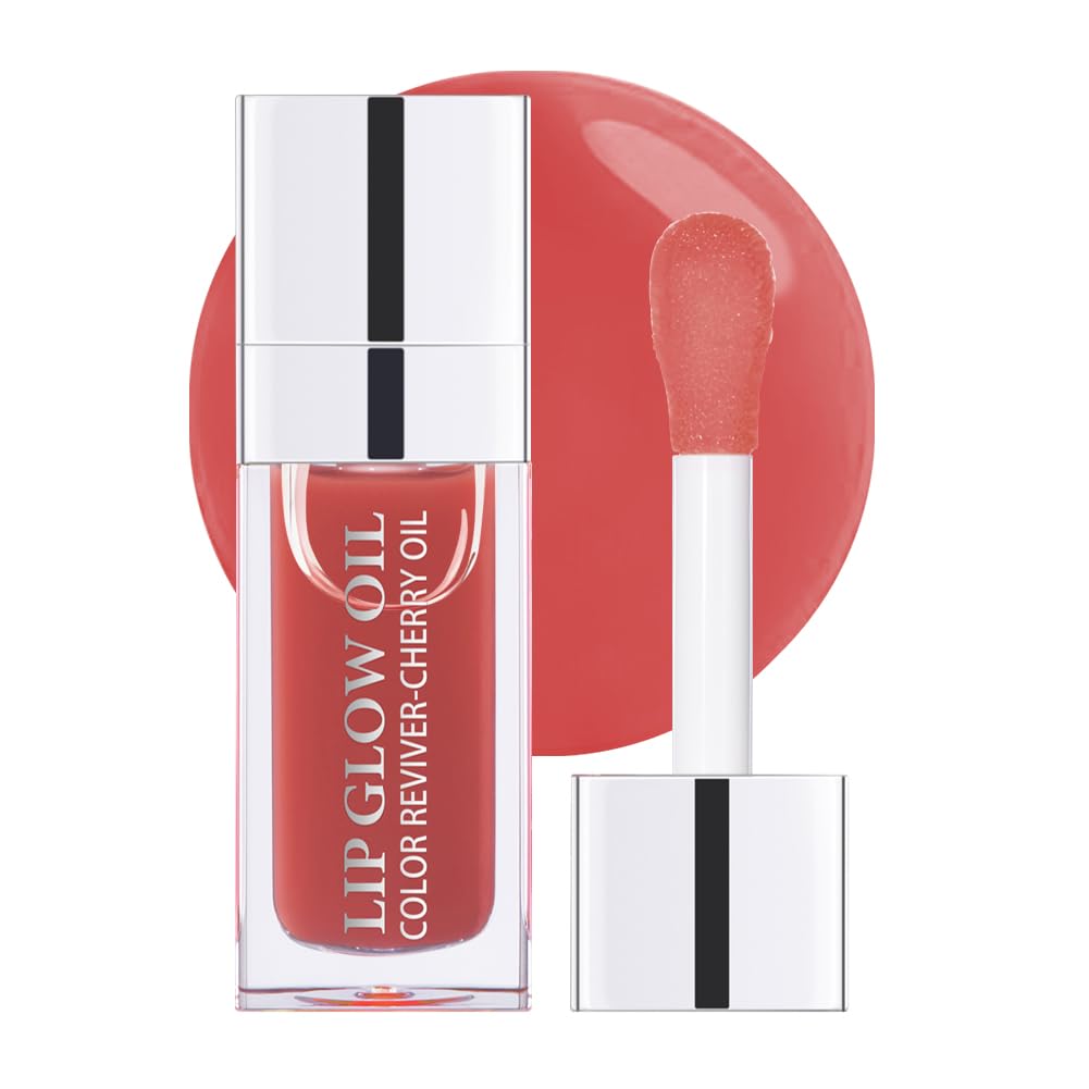 Hydrating Lip Glow Oil, Plumping Lip Oil, Tinted Lip Balm Lip Care, Transparent Toot Lip Oil, Moisturizing Lip Gloss, Non-Sticky Long Lasting Lip Oil Gloss, Lip Plumper Gloss (Rosewood)