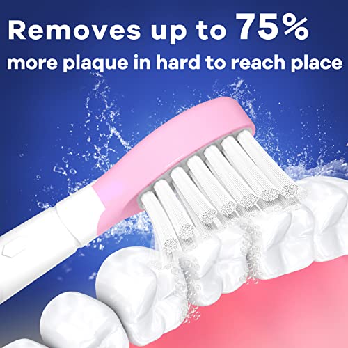 Toptheway Kids Toothbrush Heads for Philips Sonicare: Soft Electric Replacement Brush Compatible with Phillips 6032/94 6321 6340 6042 6320 6330 Compact Head for Child 3-7, Pink Girl Green Boy 8 Pack