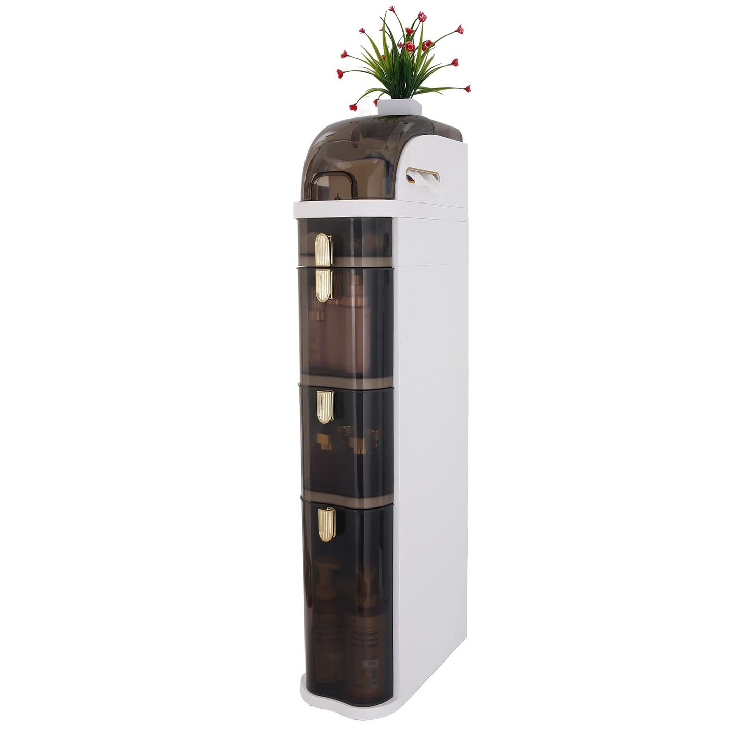 FZANVAN Bathroom Floor Cabinet, Narrow Bathroom Storage Cabinet, Mobile and No Installation Required, Perfect for Small Space Laundry Rooms, Toilet Areas and Living Room Gaps
