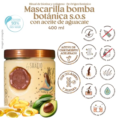 RITUAL BOTANICO KIT 3 Crecimiento Acelerado Ultra Reparador S.O.S de Origen Botánico: Shampoo de Cebolla, Mascarilla para el Cabello Bomba Capilar, Acondicionador Intensivo PLEX (+ OBSEQUIO)