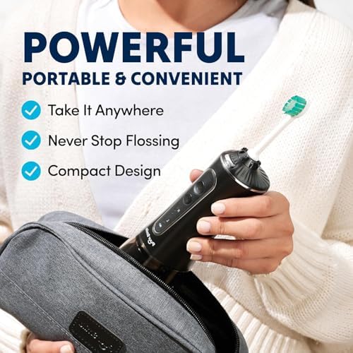 Professional Water Flosser - Advanced Dental Care for a Healthier Mouth, Gum, and Teeth - IPX7 Waterproof Oral Irrigator | 7 Replacement Tips, Travel-Friendly, Rechargeable - Oral Hygiene
