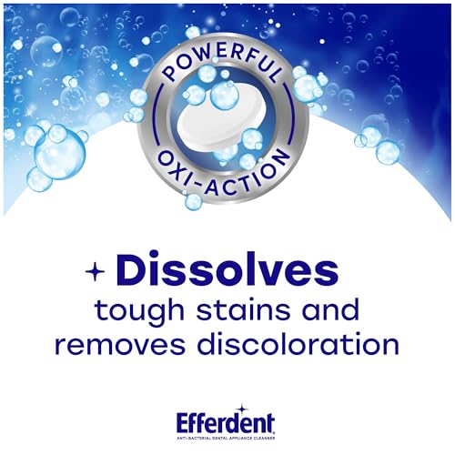 Efferdent Retainer Clean & Bright – Retainer Cleaner Tablets, 120 Count – for Retainers, Mouth Guard, Night Guard, Dentures
