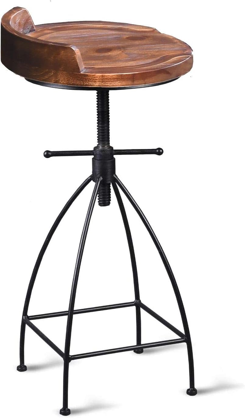 Diwhy 5 Piece Bar Table and Chairs Set, Industrial Rustic 41.3" Height Wood Top Pub Bar Table and Kitchen Counter Height Adjustable Stool, Hump Surface, Black, Set of 4