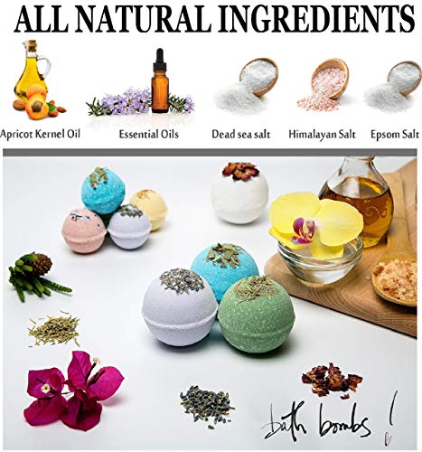 You Choose Scents 6 Customized Bath Bombs All Natural 5 oz each with Premium Epsom Salt, Dead Sea Salt, Himalayan Pink Salt Organic for Women, for Kids, for Men