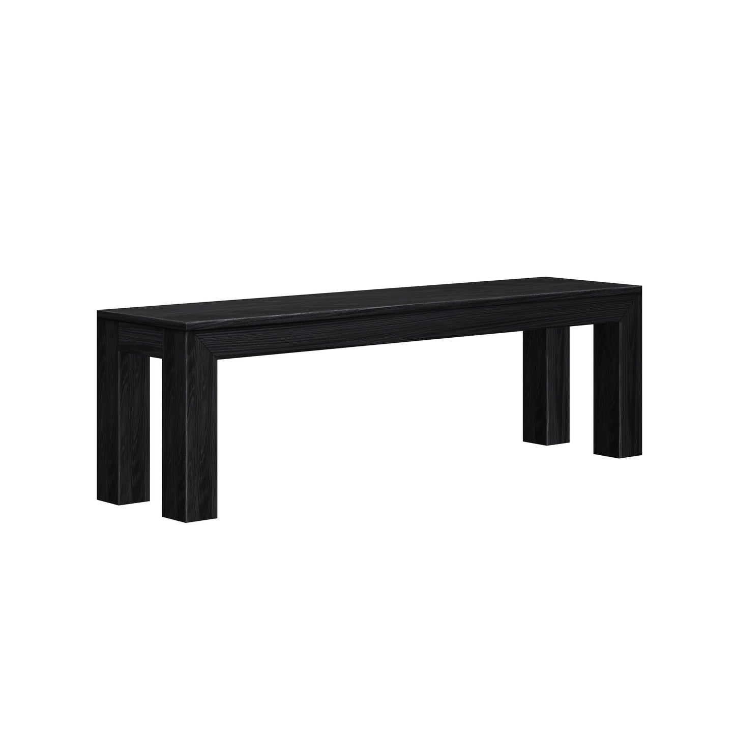 Plank+Beam 60 Inch Dining Bench for Dining Room, Bench for 72 Inch Table Kitchen Dining Seat, Wooden Outdoor Bench, Solid Wood Entryway Bench, Black Wirebrush