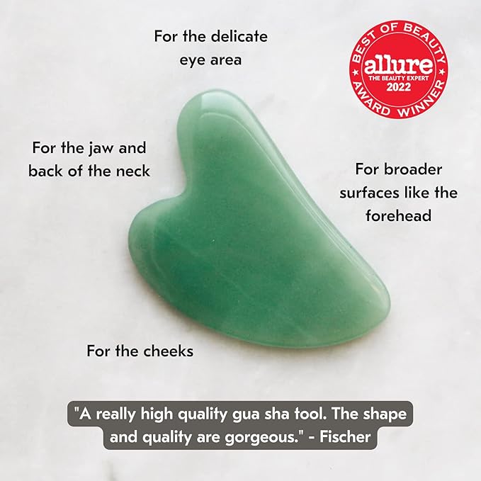 Mount Lai Jade Facial Spa Set, Jade Roller and Gua Sha Facial Tools Set, Guasha Tool for Face to Relieve Muscle Tension and Reduce Puffiness, Anti Aging Skin Care Sets for Women