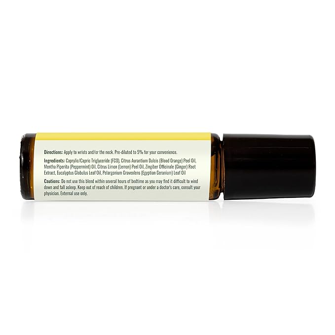 Plant Therapy Energy Essential Oil Blend 10 mL (1/3 oz) Refreshing, Energizing Blend 100% Pure, Pre-Diluted Roll-On, Natural Aromatherapy, Therapeutic Grade