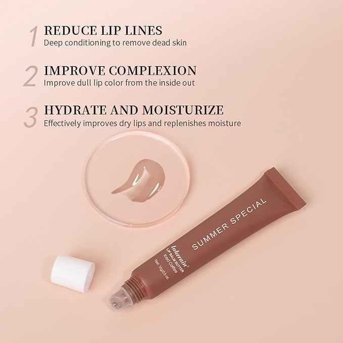 Lip Balm, Lip Butter Balm for Hydration Shine, Mini Neutrals Lip Butter Balm Set Lip Care Prouct, Moisturizing Tinted Lip Balm Gloss Hydrating Lip Oil for Women (#Iced Coffee)