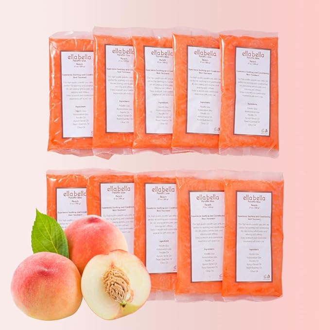 ELLA BELLA® Paraffin Wax Refill Peach • Therapeutic Hand & Foot Wax for Paraffin Bath • Deep Moisturizing & Soothing Relief • Compatible with our Wax Machine